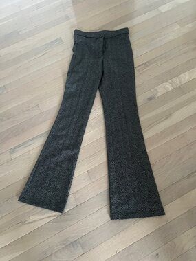 Zara Black & Gray Chevron Flare Pants